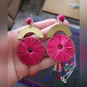Pink & Gold Statement Earrings